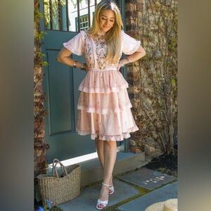 Ivy City Co Ingrid Pink Floral Mini Dress